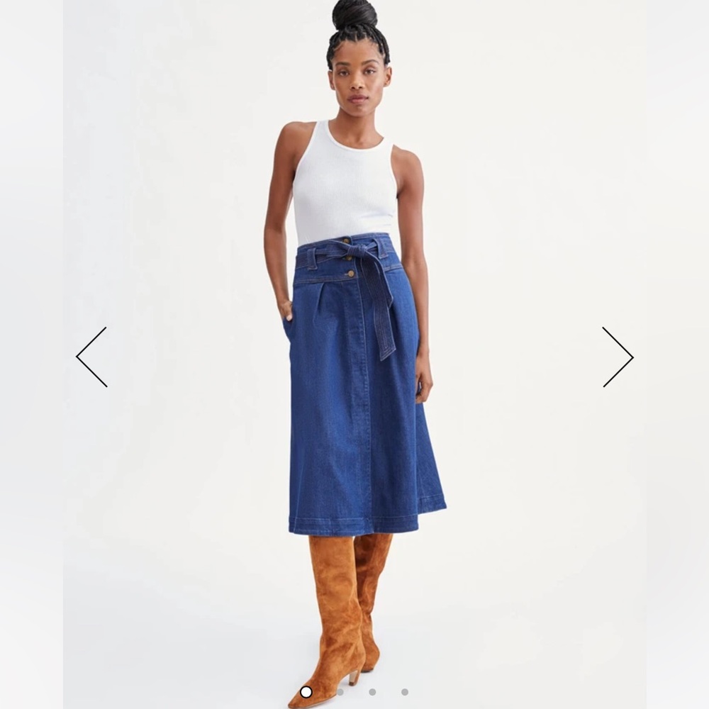 7 for all Mankind ST. TROPEZ BELTED TRAPUNTO SKIRT